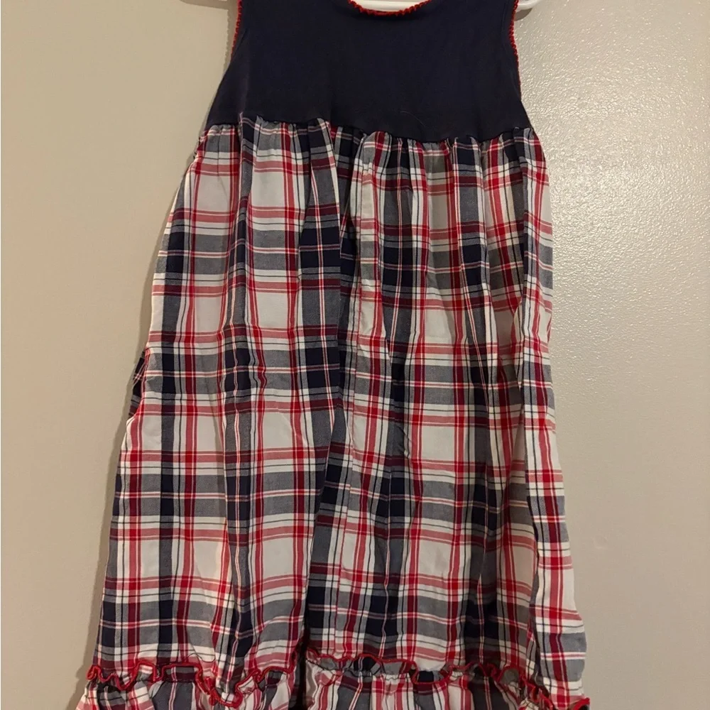 Navy and Red Plaid Heart Dress - Picture 4 of 4